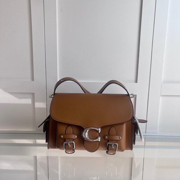 Coach CT721 Leather Soft Tabby Shoulder Bag Crossbody Brown New - Picture 1 of 7